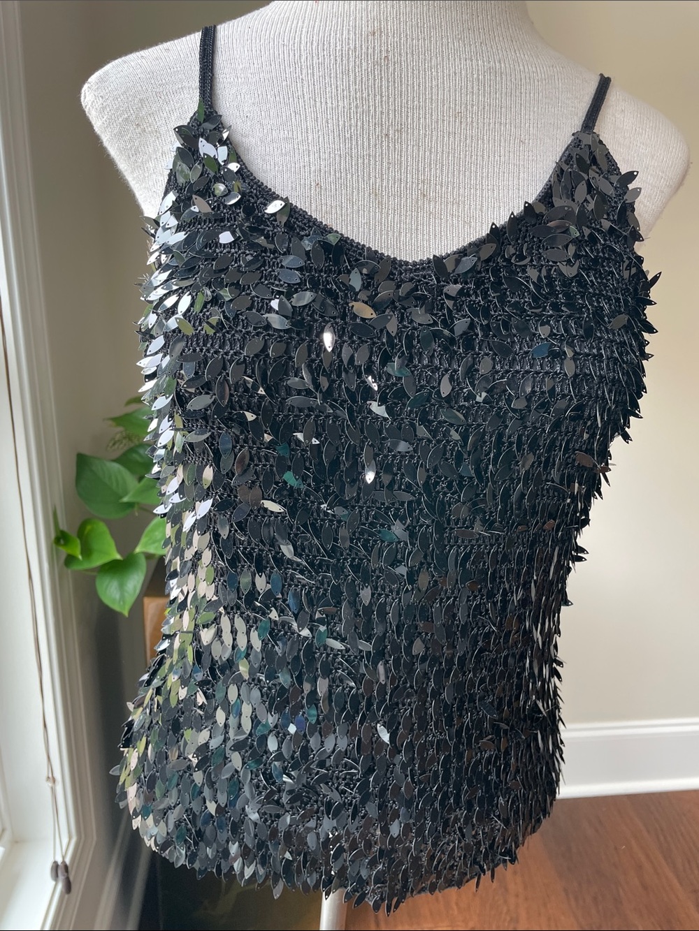 Mexx Black Sequin Spaghetti-Strap Camisole